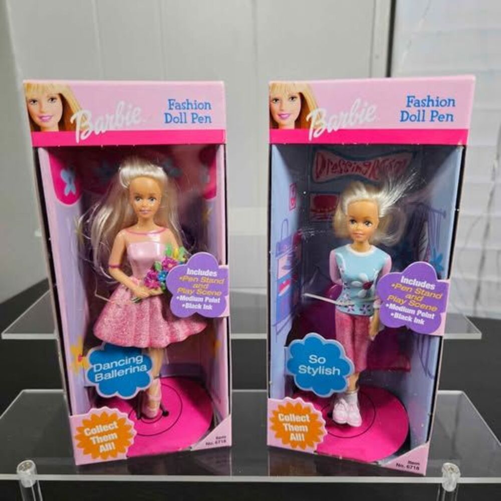 Vintage Barbie Fashion Doll Pens 2001 2 Piece Set RoseArt